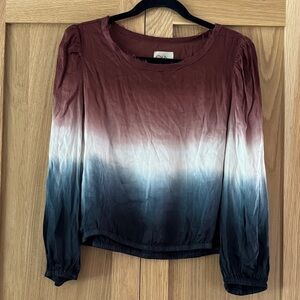 Chaser Women's Ombre Blouse - Brown and Blue gray